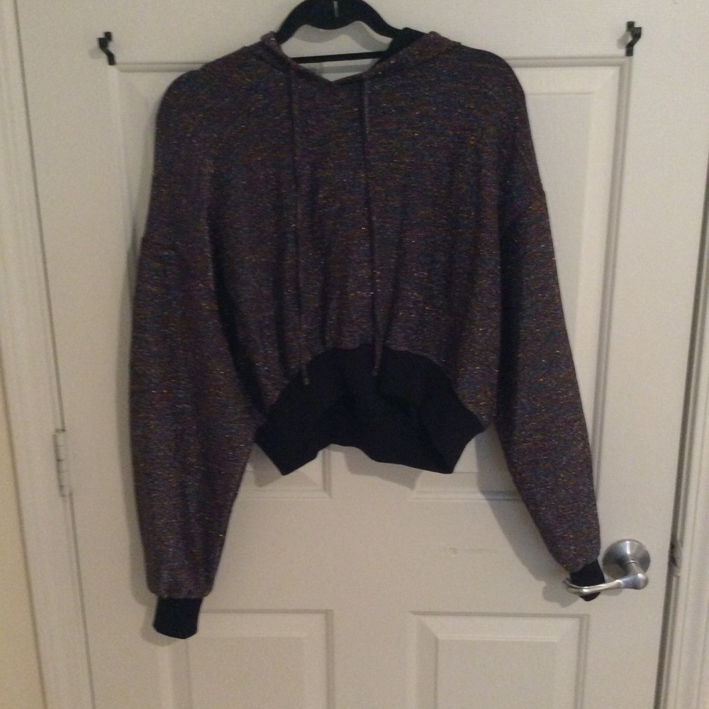 Sparkle cropped hoodie